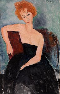 Rudowłosa dziewczyna w sukni wieczorowej autorstwa Amedeo Modigliani