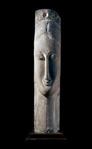 Głowa kobiety. Głowa kobiety. Rzeźba Amedeo Modiglianiego (1884-1920) autorstwa Amedeo Modigliani