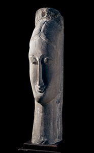 Głowa kobiety. Głowa kobiety. Rzeźba Amedeo Modiglianiego (1884-1920) autorstwa Amedeo Modigliani