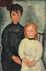 Dwie dziewczyny; Dwie dziewczyny, 1918 autorstwa Amedeo Modigliani