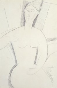 Siedząca kobieta (ołówek) autorstwa Amedeo Modigliani
