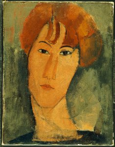 Młoda kobieta z rudymi włosami w obroży autorstwa Amedeo Modigliani