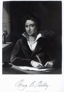 Percy Bysshe Shelley, grawerowane przez Williama Holla autorstwa Amelia Curran