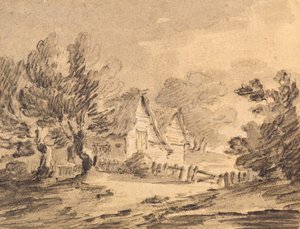 Domek w krajobrazie, ok.1805 (kreda, węgiel i pranie)