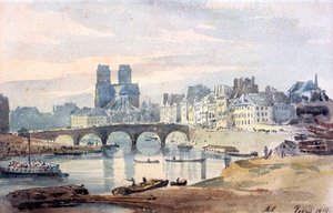 Notre-Dame de Paris z Ile Saint-Louis, 1819