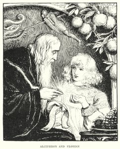 Alciphron i Florian (grafika) autorstwa Amelia M. (attr.to) Bowerley or Bauerle