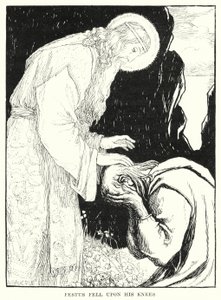 Festus padł na kolana (rycina) autorstwa Amelia M. (attr.to) Bowerley or Bauerle