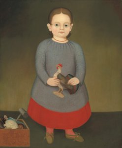 Dziewczyna z Zabawkowym Kogutem autorstwa American 19th Century