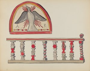 Tabliczka 10: Duch Święty (Lunette): Z portfolio "Hiszpańskie projekty kolonialne Nowego Meksyku" autorstwa American 20th Century