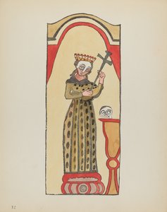 Tablica 12: Święta Rita: Z portfolio "Hiszpańskie wzory kolonialne Nowego Meksyku" autorstwa American 20th Century