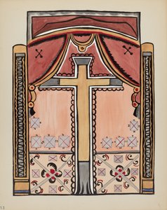 Tabliczka 13: Wzór z krzyżem, Chimayo: Z portfolio "Hiszpańskie wzory kolonialne Nowego Meksyku" autorstwa American 20th Century