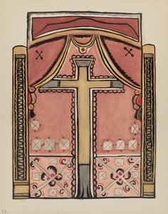 Płyta 13: Wzory z krzyżem, Chimayo: Z portfolio "Hiszpańskie wzory kolonialne Nowego Meksyku" autorstwa American 20th Century