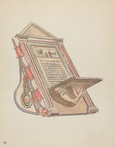 Płyta 19: Stojak do czytania: Z portfolio "Hiszpańskie projekty kolonialne Nowego Meksyku" autorstwa American 20th Century