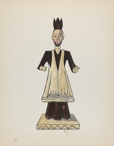 Tablica 39: Św. Jan Nepomuk: Z portfolio "Hiszpańskie wzory kolonialne Nowego Meksyku" autorstwa American 20th Century