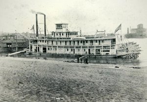Rufowiec „U.S. Oleander” w St. Louis, ok. 1880 (zdjęcie czarno-białe) autorstwa American American