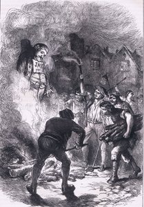 Spalenie wizerunku Jaya, ilustracja z Cassells History of the United States wydanej przez Cassell, Petter & Galpin, c.1900