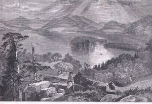 Long Island, Lake George, ilustracja z Cassells History of the United States wydana przez Cassell, Petter & Galpin, c.1900 (litografia) autorstwa American English school