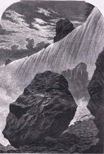 Wodospad Niagara, ilustracja z Cassells History of the United States wydana przez Cassell, Petter & Galpin, c.1900 (litografia) autorstwa American English school