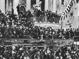 Druga inauguracja Abrahama Lincolna, 4 marca 1865 (zdjęcie czarno-białe) autorstwa American Photographer (after)
