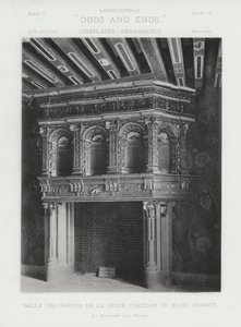 Kominek: Sala Straży Królowej, Chateau De Blois, Francja (zdjęcie czarno-białe) autorstwa American Photographer (after)