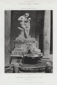 Fontanna w Palazzo Lante, Rzym, Włochy (zdjęcie czarno-białe) autorstwa American Photographer (after)