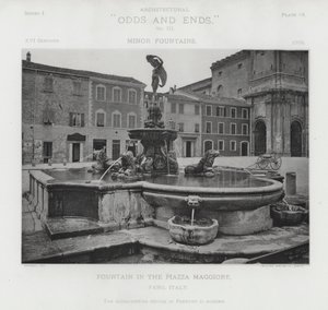 Fontanna na Piazza Maggiore, Fano, Włochy (zdjęcie czarno-białe) autorstwa American Photographer (after)