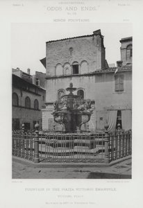 Fontanna na Piazza Vittorio Emanuele, Viterbo, Włochy (zdjęcie czarno-białe) autorstwa American Photographer (after)