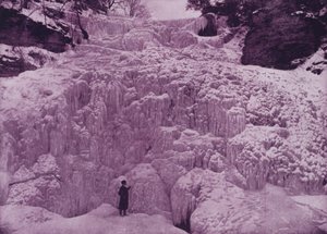 Hector Falls, Watkins Glen, zimą (zdjęcie czarno-białe) autorstwa American Photographer (after)