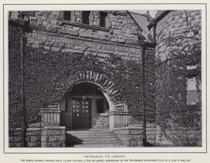 Jamestown, NY: Wejście do biblioteki (zdjęcie czarno-białe) autorstwa American Photographer (after)