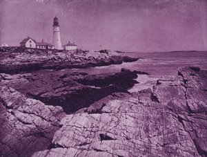 Latarnia morska w porcie Portland, Maine (zdjęcie czarno-białe) autorstwa American Photographer (after)
