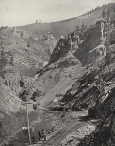 Kopalnie w kanionie rzeki Eagle, Kolorado (zdjęcie czarno-białe) autorstwa American Photographer (after)