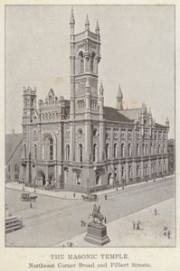 Filadelfia: Świątynia Masońska, Northeast Corner Broad i Filbert Streets (zdjęcie czarno-białe) autorstwa American Photographer (after)