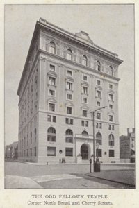 Filadelfia: Świątynia Odd Fellows, Corner North Broad i Cherry Streets (zdjęcie czarno-białe) autorstwa American Photographer (after)