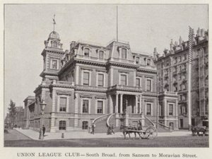 Filadelfia: Union League Club, South Broad, od Sansom do Moravian Street (zdjęcie czarno-białe) autorstwa American Photographer (after)