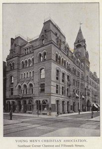 Filadelfia: Chrześcijańskie Stowarzyszenie Młodych Mężczyzn, Southeast Corner Chestnut i Fifteenth Streets (zdjęcie czarno-białe) autorstwa American Photographer (after)