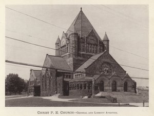 Pittsburgh: Kościół Chrystusa PE, aleje Central i Wolności (zdjęcie czarno-białe) autorstwa American Photographer (after)