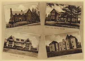 Uniwersytet Princeton: Klub Sądowy; Klub kluczy i pieczęci; Klub Brama; Arbor Inn (czarno-białe zdjęcie) autorstwa American Photographer (after)