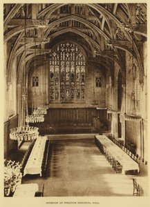 Princeton University: Wnętrze Proctor Memorial Hall (zdjęcie czarno-białe)
