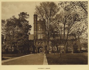 Uniwersytet Princeton: Biblioteka Uniwersytecka (zdjęcie czarno-białe) autorstwa American Photographer (after)