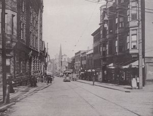 Providence, Rhode Island: Westminster Street na wschód od katedry (zdjęcie czarno-białe) autorstwa American Photographer (after)