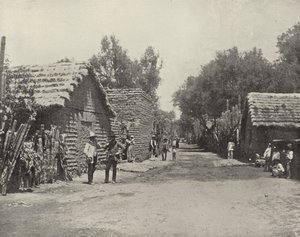 Scena uliczna w Santa Anita, Meksyk (zdjęcie czarno-białe) autorstwa American Photographer (after)