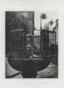 „Fontanna gęsi” w Gansemarkt, Norymberga, Bawaria (zdjęcie czarno-białe) autorstwa American Photographer (after)