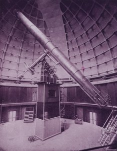 Wielki teleskop w Obserwatorium Licka (zdjęcie czarno-białe) autorstwa American Photographer (after)