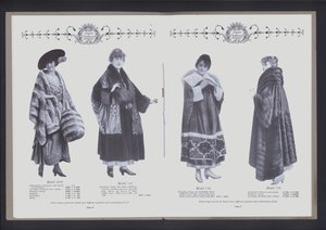 Dwustronicowa rozkładówka z Teatru Mody Futrzanej (zdjęcie czarno-białe) autorstwa American Photographer (after)