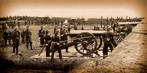 1-te działa ciężkiej artylerii w stanie Connecticut w Fort Richardson, koniec 1861 r
