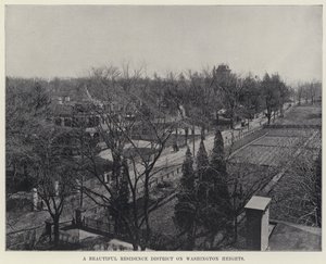 Piękna dzielnica mieszkaniowa na Washington Heights (zdjęcie czarno-białe) autorstwa American Photographer