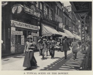 Typowa scena na Bowery (zdjęcie czarno-białe) autorstwa American Photographer