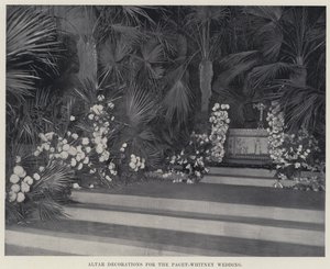 Dekoracje ołtarzowe na wesele Paget-Whitney (zdjęcie czarno-białe) autorstwa American Photographer