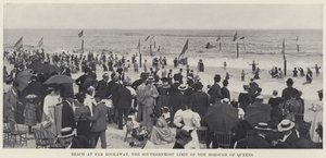 Plaża w Far Rockaway, najbardziej wysuniętej na południe granicy dzielnicy Queens (zdjęcie czarno-białe) autorstwa American Photographer