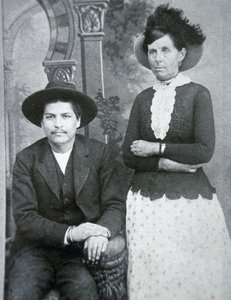 Belle Starr ze swoim kochankiem „Blue Duck” (zdjęcie czarno-białe) autorstwa American Photographer